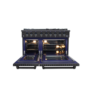 Cuisinière à gaz <span class=keywords><strong>double</strong></span> <span class=keywords><strong>four</strong></span> de 48 pouces avec 6 brûleurs en acier inoxydable sans fumée pour usage domestique, comprend un <span class=keywords><strong>four</strong></span> vapeur - Product Image 4