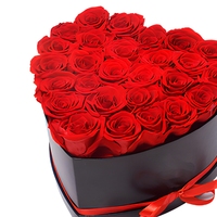 Nouvelle rose éternelle préservée, décoration OEM, 16 roses en forme de cœur, taille personnalisable, amour éternel, fleurs éternelles, boîte cadeau