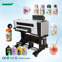 Imprimante UV DTF Automatique 4 Têtes Format A2 pour Rouleau, Machine d'Impression Jet d'Encre Multicolore avec 4 Têtes