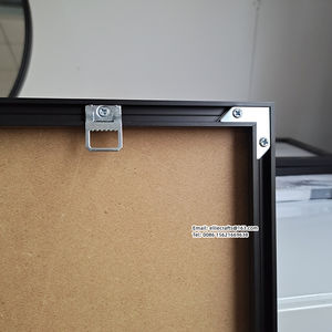 Miroir de courtoisie rectangulaire contemporain noir 24x36 avec <span class=keywords><strong>cadre</strong></span> en aluminium, durable, écologique, mural ou sur pied à angle droit - Product Image 4