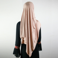 Voile musulman uni en jersey, châle instantané double face, foulard à enfiler grande taille à double boucle, vente en gros