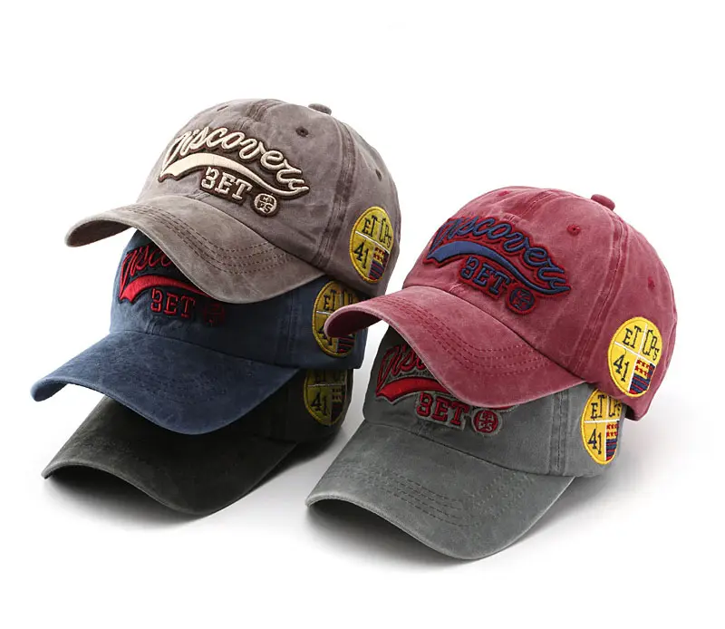 Custom Logo Embroidered Summer Washed Baseball Cap Unisex Cotton Outdoor Denim Baseball Hat