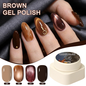 Ensemble de vernis gel 32 couleurs très demandé, tons café et nude automne-hiver, finitions œil de chat et pailletées - Product Image 4