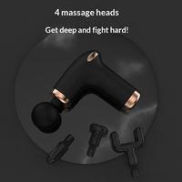 Pistolet de massage USB mini professionnel silencieux, dispositif thérapeutique avec protection de mise hors tension automatique, 6 vitesses réglables, batterie 1200 mAh, 4