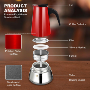 Cafetière Moka en acier inoxydable de haute qualité - Product Image 3