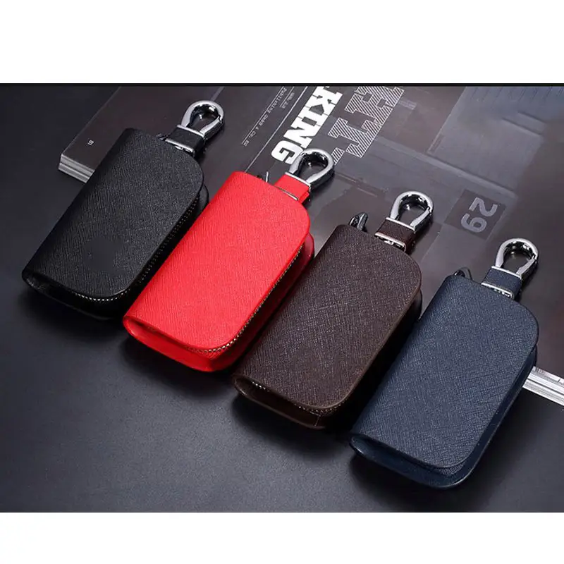 OEM-funda para llave de coche, Funda de cuero sintético avanzada, cobertura completa, bolsa con cremallera oculta, logo personalizado, protección antiarañazos, decoración