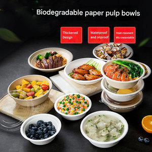 Custom Biodegradable Printing Logo 460ml 680ml 750ml 850ml 1000ml Disposable Pasta Salad Bowl With <b>Lid</b> - Product Image 3