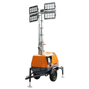 เสาไฟส่องสว่างเคลื่อนที่แบบพกพา 4 หัว LED ใช้แบตเตอรี่แบบชาร์จได้ ตัวเครื่องอะลูมิเนียมอัลลอยสีส้ม ให้แสงสว่างสูง - Product Image 4