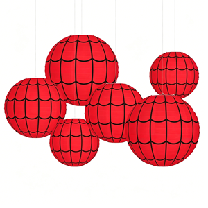 Lanterna di Carta Fai-da-Te a Tema <span class=keywords><strong>Spiderman</strong></span> con <span class=keywords><strong>Ragnatela</strong></span> Rossa D116 - Decorazione per Feste di Compleanno - Product Image 3