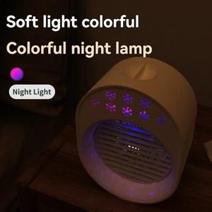 New <b>USB</b> air Cool Fan Portable Desktop Office Mini air Conditioner, Humidifying Small Fan with Colorful Atmosphere Night Light - Product Image 6