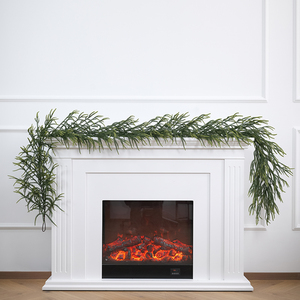 Handmade Norfolk Pine Two-Tone PE Christmas Garland, Ideal for Living Room, Fireplace & <b>Door</b> Frame Decoration - Product Image 5