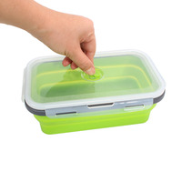 4 pièces/ensemble pliable pratique récipient alimentaire pliant Silicone boîte à lunch enfants avec couvercle