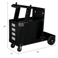 Chariot de soudage MIG à 4 tiroirs et 2 niveaux avec capacité de charge statique de 265 lb 360 °   Chariot de soudage avec roues pivotantes et conception robuste