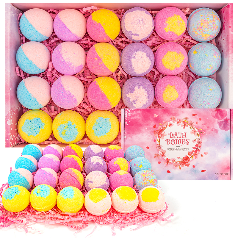 Vente en gros de balles de bain végan naturelles pétillantes pour le bain Spa Relax Bubble Natural Organic Fizzier Bath Bomb Gift Set