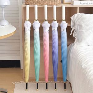 Parapluie publicitaire compact YH-H, couleur unie, style japonais et coréen, 16 baleines, tige droite épaissie - Product Image 4
