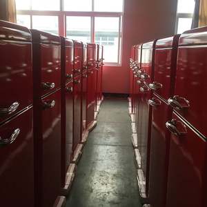 102L 3.6 pieds cubes usine professionnelle Mini Bar <span class=keywords><strong>Vintage</strong></span> 220V 50Hz congélateur supérieur Double <span class=keywords><strong>porte</strong></span> Mini réfrigérateur rétro - Product Image 5