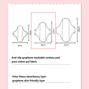 Sous-vêtements d'<span class=keywords><strong>incontinence</strong></span> antidérapants, serviette hygiénique en coton <span class=keywords><strong>lavable</strong></span>, couche absorbante en graphène anti-fuite pour femmes, serviette menstruelle absorbante - Product Image 2