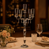 Candélabre en cristal à 7 bras pour mariage, décoration d'intérieur, soirée, centre de table de mariage en cristal à 5 bras