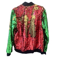 2024 dames vert et violet et or tenue nouvelle-orléans manteau à glissière femmes mardi gras veste à paillettes réversible