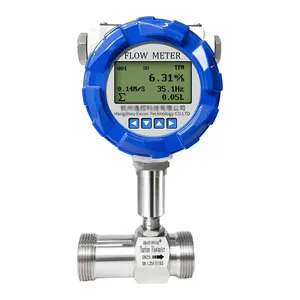 Medidor de flujo de turbina con pantalla <span class=keywords><strong>Digital</strong></span> de alta precisión, acero inoxidable, 304, 4-20mA, salida de pulso RS485 para agua, diésel, Alcohol, gasolina - Product Image 1
