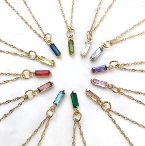 เสน่ห์ของบาแกตต์ |   จี้เพชรซิคอนสแตนเลสสตีลชุบทอง 18K PVD สำหรับทำเครื่องประดับเด็กแบบ unisex |   กันน้ำ - Product Image 1