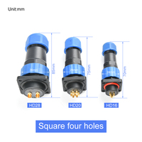 Connecteur d'alimentation étanche mâle femelle quadruple prise d'aviation SD20 pour prise industrielle FPC IP68 3/4/5/6/7/9/10P 10A/25A évalué
