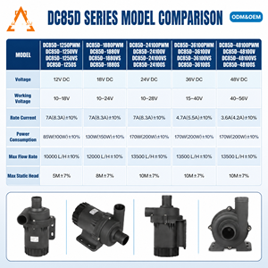 ปั๊มน้ำ ZKSJ 48V ระยะส่ง 10 เมตร อัตราการไหล 13500 ลิตร/ชม. ปั๊ม DC แบบไร้แปรงถ่าน IP68 ช่องทางน้ำเข้า-ออกขนาด 38 มม. พร้อมตั้งค่าความเร็วได้ - Product Image 2