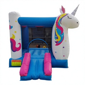 Château gonflable commercial pour enfants, thème licorne, pour fêtes intérieures - Product Image 1
