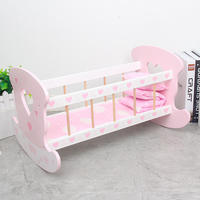 Tempat Tidur Boneka Kayu DIY Edukatif Permainan Pura-Pura Montessori Miniatur Perabot Rumah Mainan untuk Anak Usia 3+ Unisex |   Taman Kanak-Kanak Montessori