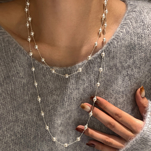 <span class=keywords><strong>Collana</strong></span> di Perle Placcata in Platino di Lusso, <span class=keywords><strong>Collana</strong></span> Effetto <span class=keywords><strong>Cielo</strong></span> Stellato, Gioielli da Donna all'Ingrosso - Product Image 4