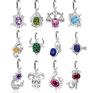 Bracelet à breloques Fit <span class=keywords><strong>Original</strong></span> Pan en argent 925, 12 constellations du zodiaque, astrologie, <span class=keywords><strong>horoscope</strong></span>, pierre de naissance, perle pour bijoux - Product Image 1