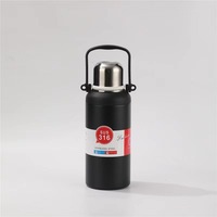 Bouteille d'eau isotherme portable en acier inoxydable grande capacité pour le sport et les voyages, à double paroi, réutilisable