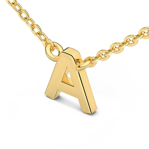 Collares de personalización Dylam Freedom, joyería fina de Plata de Ley 925, colgante chapado en oro de 18 quilates, collar con letras para mujer