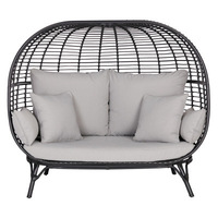 Fauteuil suspendu rond en osier style nordique, lit nid d'oiseau, pour patio, jardin, hôtel, chaise en rotin PE, mobilier d'extérieur, ensemble de canapés portables
