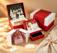 Boîte cadeau haut de gamme pour mariage et Noël, en papier rigide gaufré 3D personnalisé en usine, fabriquée à partir de matériaux recyclés, pour la sculpture sur papier
