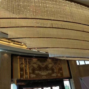 Lampadario personalizzato grande cristallo ovale di lusso quadrato stile europeo lampadario <span class=keywords><strong>per</strong></span> sala Hotel elegante vetro <span class=keywords><strong>materiale</strong></span> arredamento camera - Product Image 4