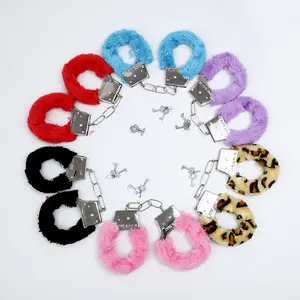 Smart menottes sexy handcuffs Furry Metal Fancy Dress sex Night Stag Do Pink 7 color Fluffy Handcuffs