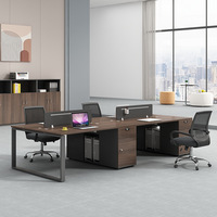 Table de bureau en bois moderne de haute qualité en MDF MFC avec socle mobile pour poste de travail des employés