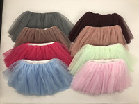 Jupes tutu pour bébés en gros, jupes pour filles, jupes tutu pour enfants, fond noir avec de petits pois blancs, robe tutu en mousseline