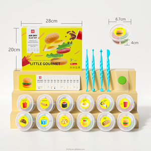Kit de Pâte à <span class=keywords><strong>Modeler</strong></span> à Séchage à l'Air pour Enfants, Thème Petits Plats Gourmands, Non Toxique, Ultra Légère, avec Accessoires, Idéal pour les Fêtes - Product Image 2