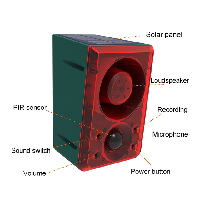 New Design High Power Ajustable Loud Speaker with Recording Function Wireless Infrared Induction Recordable Reminder Player
