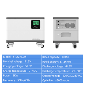 ตู้เก็บพลังงานแบบออลอินวันสำหรับระบบออฟกริด 51.2V 100AH 5.12KWH LiFePO4 12V แบบต่อพ่วงได้ 10kWh AC CAN ป้องกันระดับ IP20 - Product Image 2