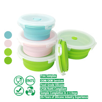 Boîte à lunch pliable en silicone 4 pièces
