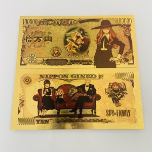 En gros, billets <span class=keywords><strong>de</strong></span> banque à feuille d'or et pièces commémoratives sur le thème <span class=keywords><strong>de</strong></span> l'anime japonais Spy Play House, plaqués or 24K - Product Image 6