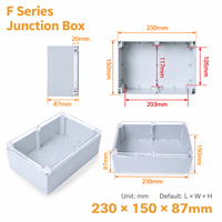 Boîte de jonction extérieure étanche IP65 en ABS vierge transparent 230x150x87mm