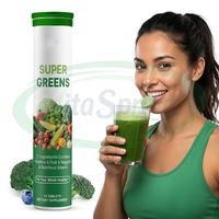 Comprimés effervescents VitaSpring OEM Supergreens, compléments alimentaires minceur à base de superaliments, superaliments naturels en comprimés effervescents