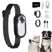 Caméra pour animaux de compagnie légère en ABS, magnétique et rotative, avec écran de 64 mm, 2MP, 1080p HD, conception à commande par pouce, pour la surveillance portable des animaux