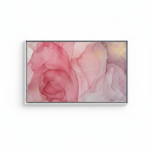 Arte impreso en lienzo con tinta rosa dorada, decoración elegante en acuarela, lienzo con marco blanco - Product Image 2