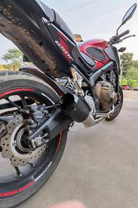 Pot d'échappement moto CNC AK Design noir/argent avec coton insonorisant pour Honda <span class=keywords><strong>CBR650R</strong></span>/<span class=keywords><strong>CBR650F</strong></span>/CBR650AR - Product Image 3