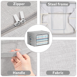 Factory-Made <b>Folding</b> Steel Frame Clothing <b>Storage</b> <b>Box</b> with Fabric Efficient Organization <b>Storage</b> Boxes & Bins - Product Image 5